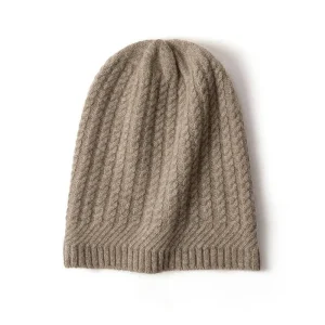 100% Cashmere Cankbed Beanie Cashmere Winter Hat Cashmere Cap