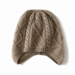 Gorro de punto trenzado de pura cachemira con orejeras Gorro con orejeras