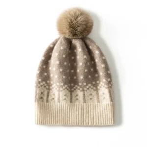 Gorro de cachemira de renos con sombrero de cachemira acanalado