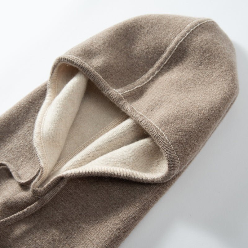 Gorro con capucha de pasamontañas de cachemira pura para mujeres y hombres - Imagen 3