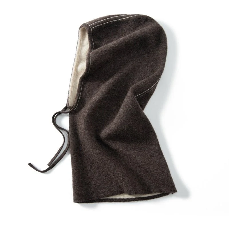 Gorro con capucha de pasamontañas de cachemira pura para mujeres y hombres - Imagen 4