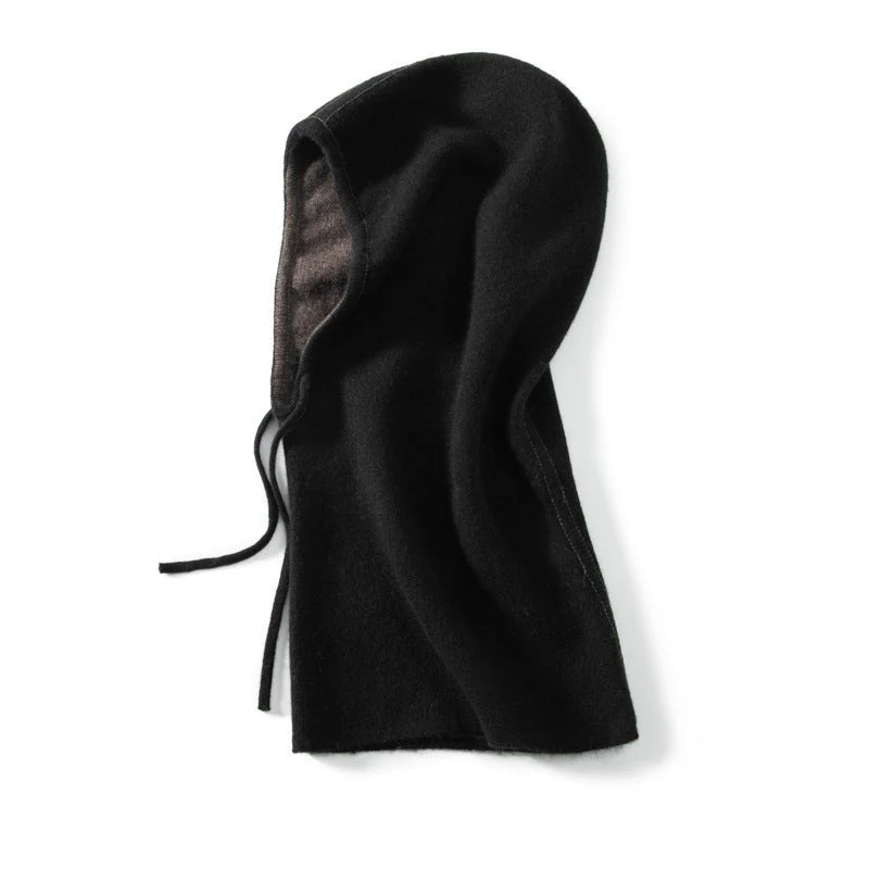 Gorro con capucha de pasamontañas de cachemira pura para mujeres y hombres - Imagen 5