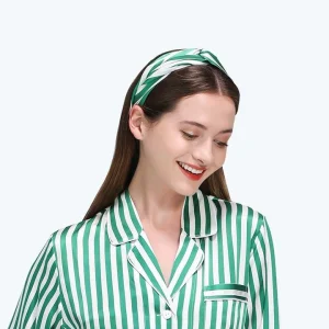 Diadema de seda de 100% de rayas de morera para mujeres