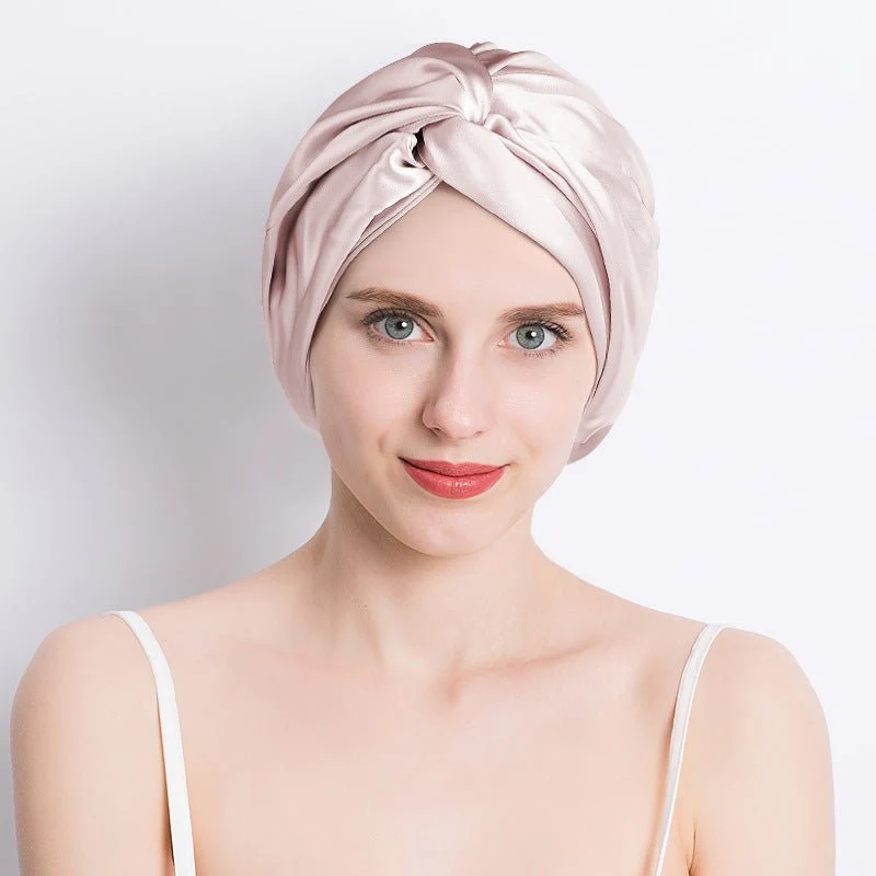 Gorro de dormir 100% seda morera para mujer Turbante de seda pura - Imagen 3