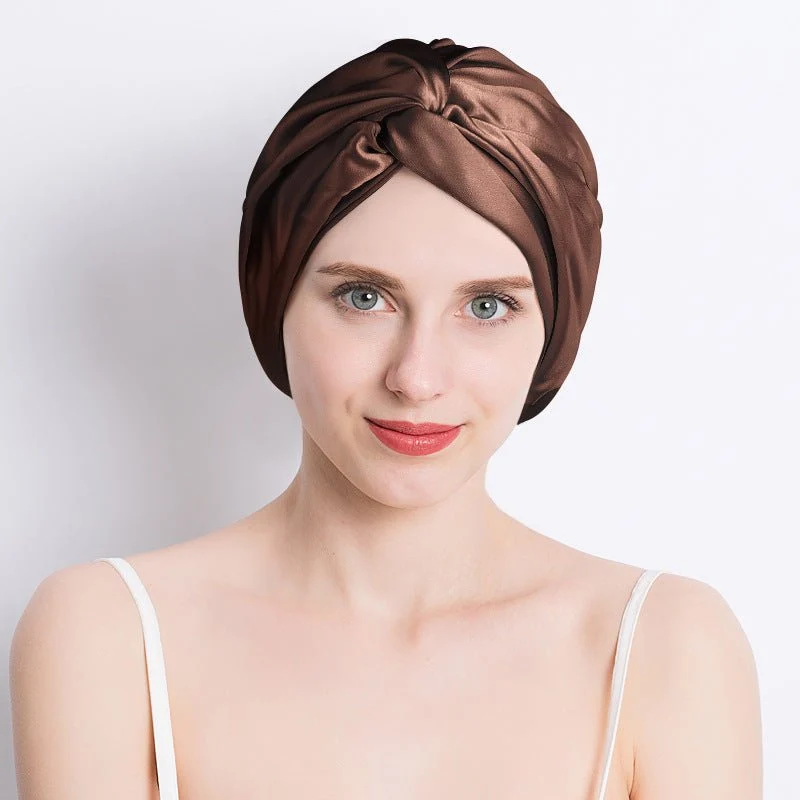Gorro de dormir 100% seda morera para mujer Turbante de seda pura - Imagen 9