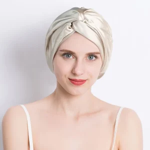 Gorro de dormir 100% seda morera para mujer Turbante de seda pura