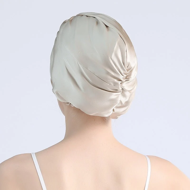Gorro de dormir 100% seda morera para mujer Turbante de seda pura - Imagen 4