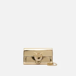 Pinko bolso love big mirrored wallet oro