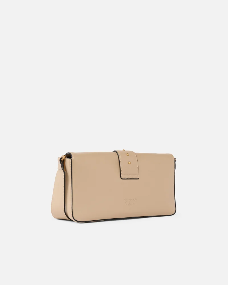 Pinko bolso de hombro desestructurado piel love birds camel - Imagen 3