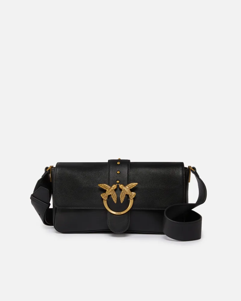 Pinko bolso hombro desestructurado piel love bag negro
