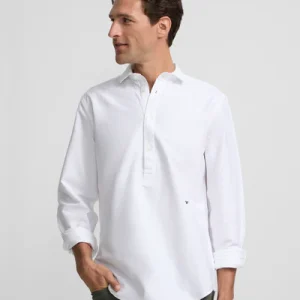Silbon camisa polera sport oxford blanca