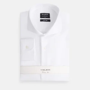 Silbon camisa vestir blanca puño simple easy iron