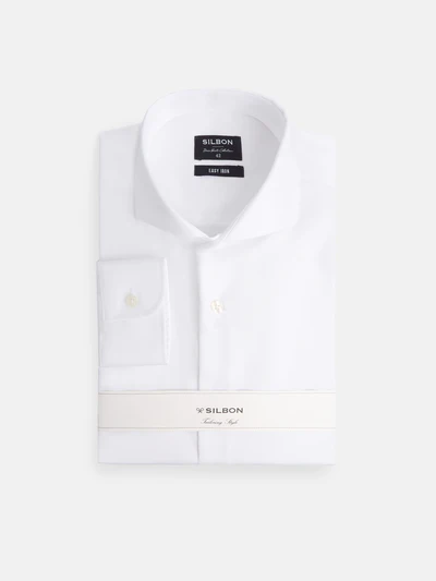 Silbon camisa vestir blanca puño simple easy iron