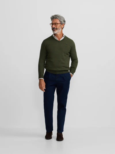 Silbon jersey cuello pico verde - Imagen 4