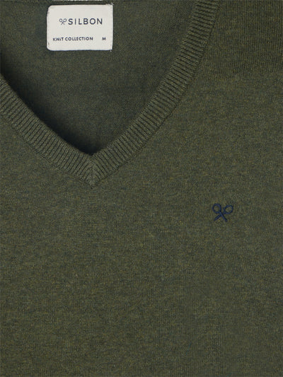 Silbon jersey cuello pico verde - Imagen 3