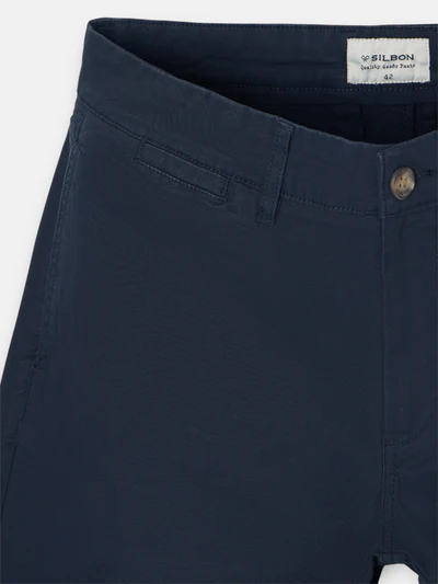Silbon pantalon chino casual azul marino - Imagen 3