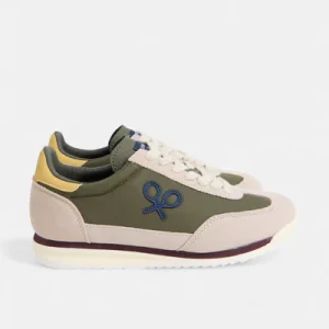 Silbon zapatilla vintage verde beige