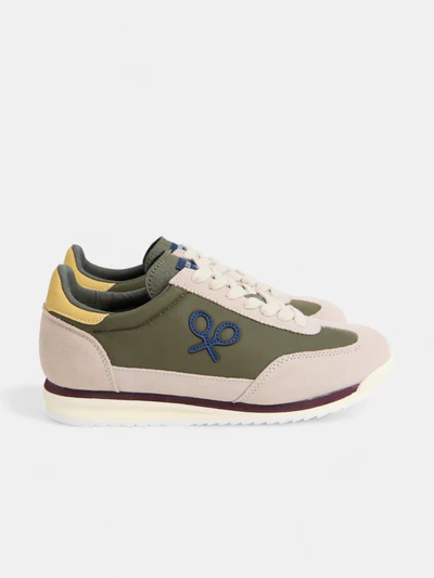 Silbon zapatilla vintage verde beige - Imagen 2