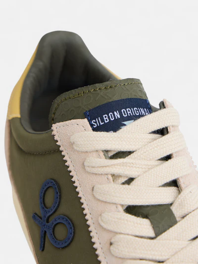 Silbon zapatilla vintage verde beige - Imagen 6