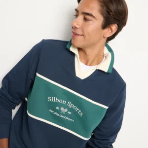 Silbon sudadera cuello polo sports marino