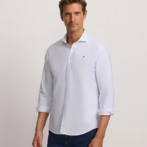 Silbon camisa sport oxford raya horizontal celeste