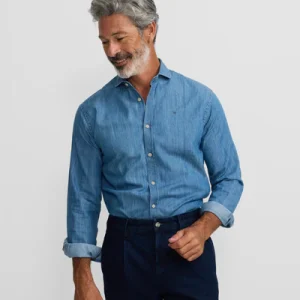 Silbon camisa sport denim azul navy
