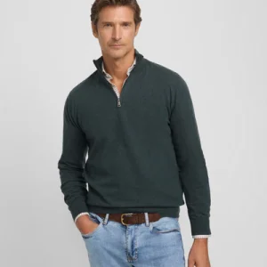 Silbon jersey media cremallera verde medio