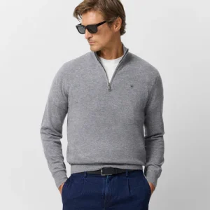 Silbon jersey media cremallera gris medio