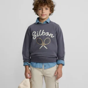 Silbon sudadera kids raqueta junior azul indigo