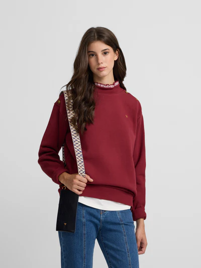 Silbon woman cuello volante burdeos - Imagen 4