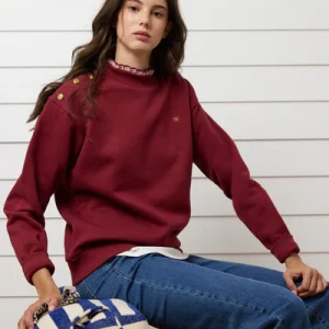 Silbon woman cuello volante burdeos