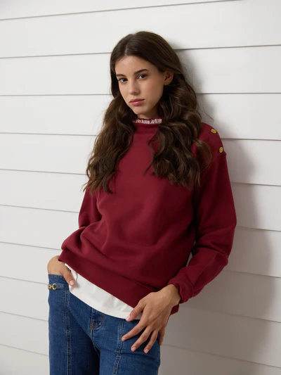 Silbon woman cuello volante burdeos - Imagen 6