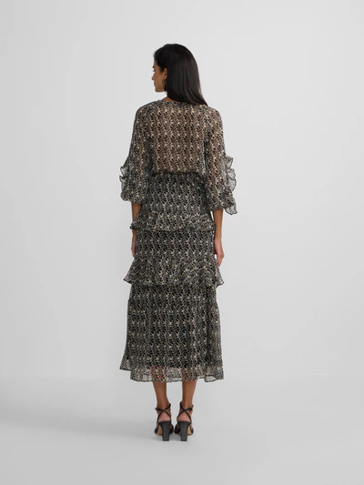 Silbon blusa volantes estampado negro - Imagen 7