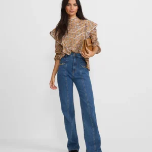 Silbon pantalon recto detalle hebillas denim