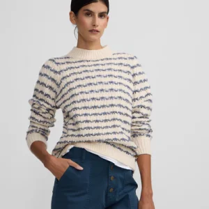 Silbon jersey rayas lurex azul y blanco