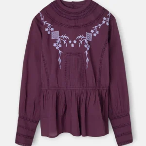 Silbon blusa bordados morada