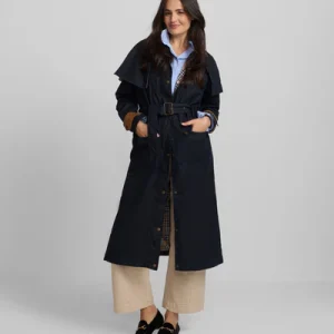 Silbon parka larga encerada azul marino