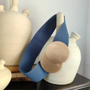 Cinturón metálico redondas azul
