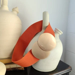 Cinturón metálico redondas naranja