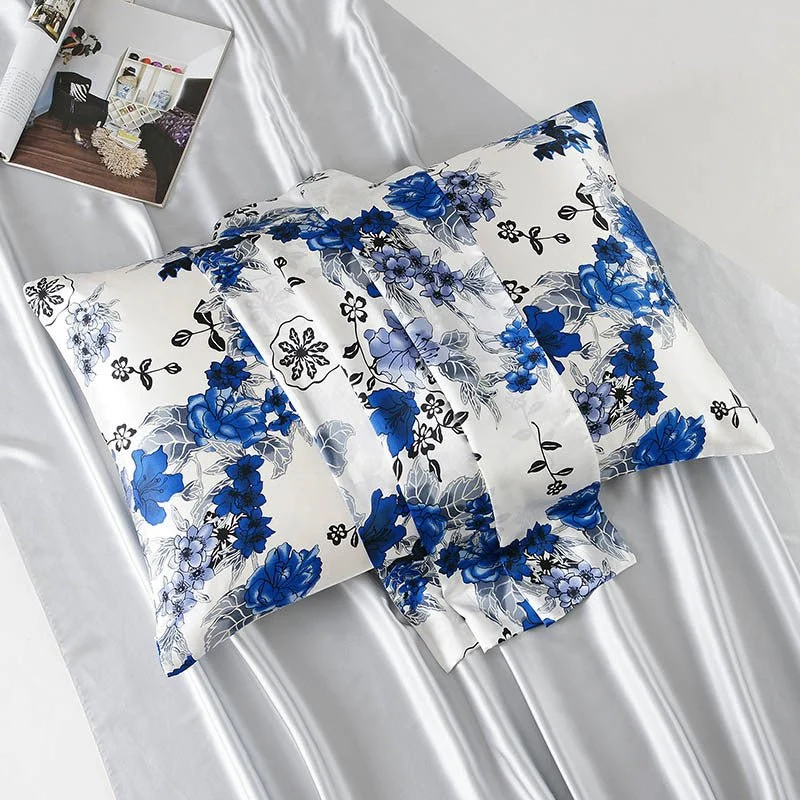 19 Momme Funda de almohada de seda para ama de casa Cremallera oculta Estampados florales variados - Imagen 4