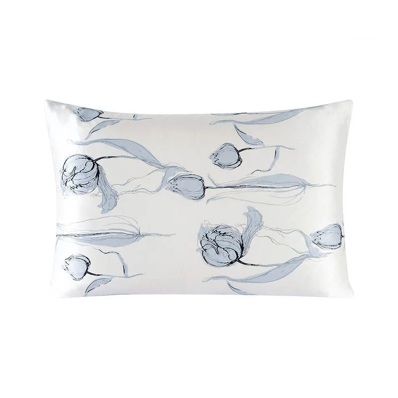 19 Momme Funda de almohada de seda para ama de casa Cremallera oculta Estampados florales variados - Imagen 2