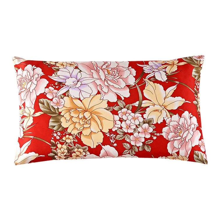 19 Momme Funda de almohada de seda para ama de casa Fundas de almohada de seda con estampado floral y cremallera oculta - Imagen 7
