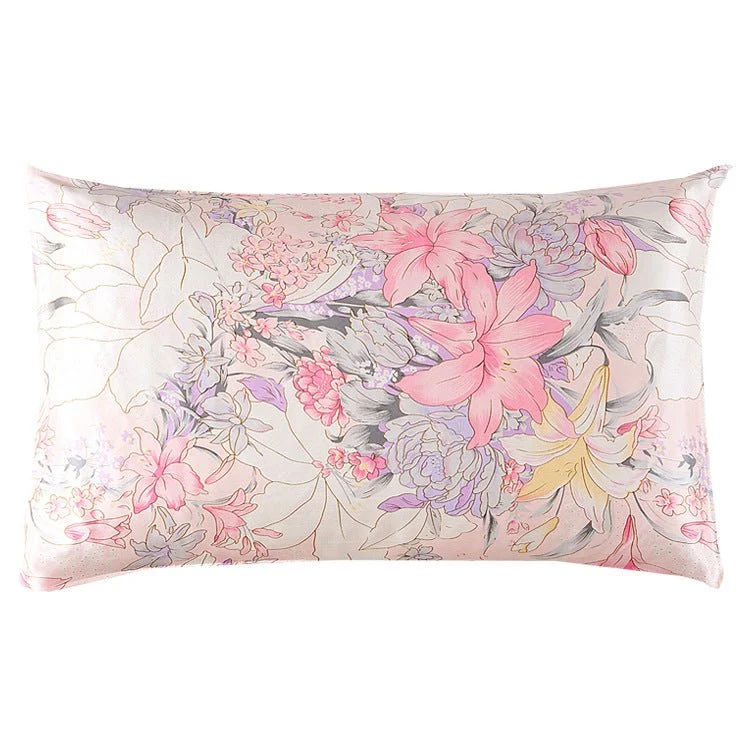 19 Momme Funda de almohada de seda para ama de casa Fundas de almohada de seda con estampado floral y cremallera oculta - Imagen 6