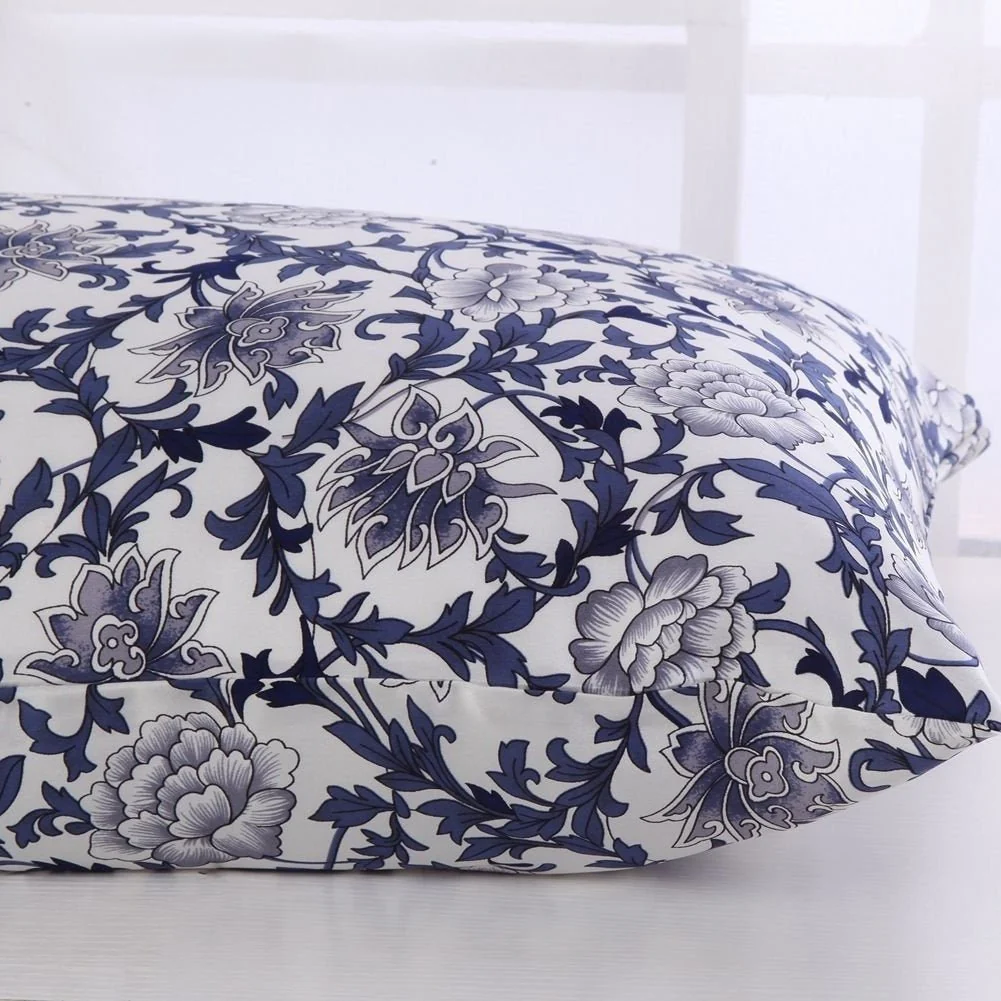 19 Momme Funda de almohada de seda para ama de casa Fundas de almohada de seda con estampado floral y cremallera oculta - Imagen 4