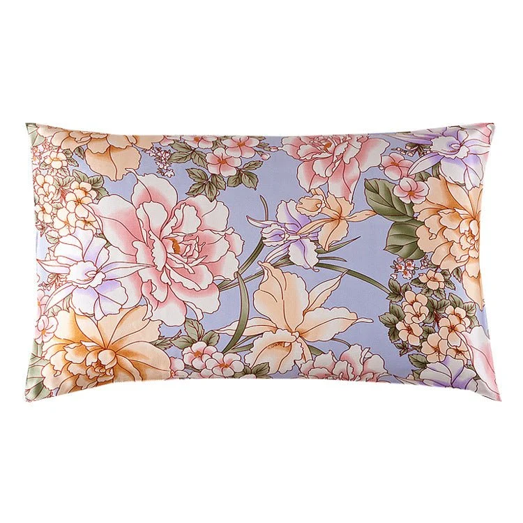 19 Momme Funda de almohada de seda para ama de casa Fundas de almohada de seda con estampado floral y cremallera oculta - Imagen 8