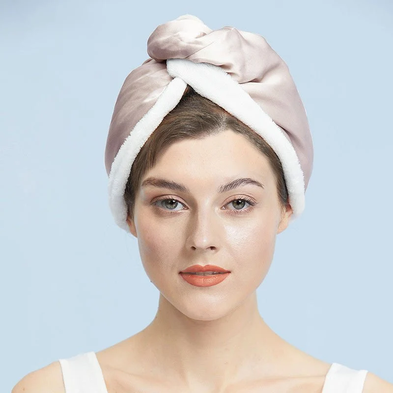 Capa de cabello seco de seda 100% Mulberry Terry Capazón para el cabello forrado - Imagen 4