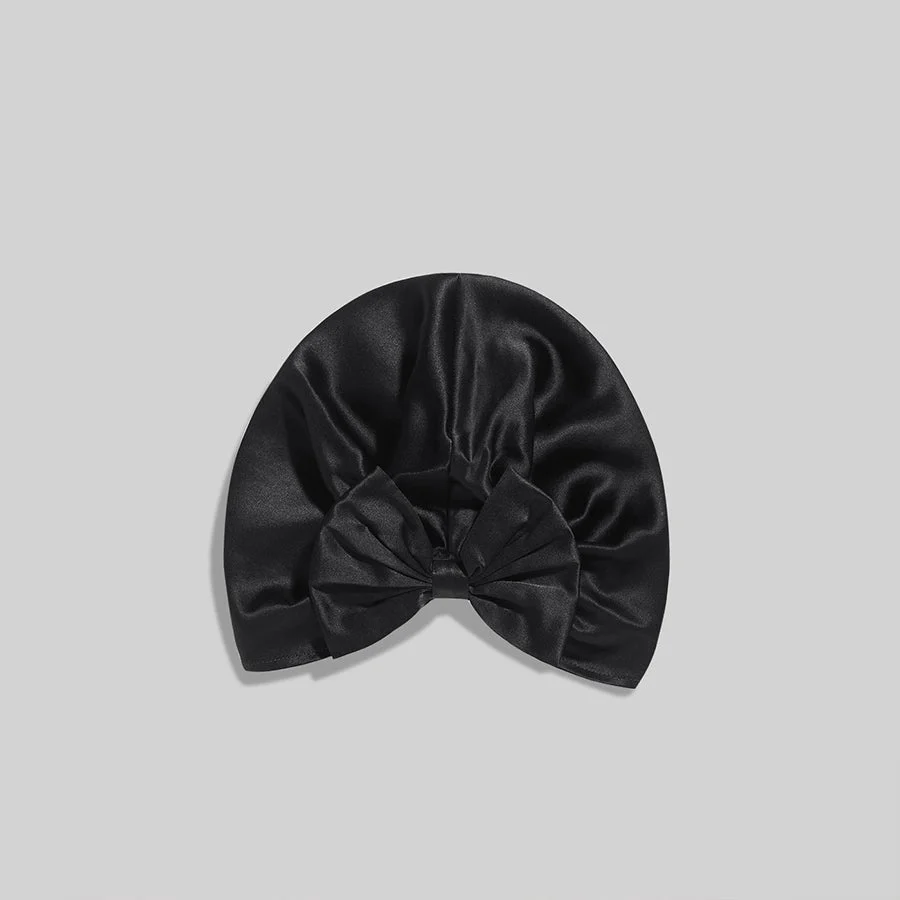 Mujeres elegantes bowknot silk tapas de sueño de seda turbante de arco de seda - Imagen 7