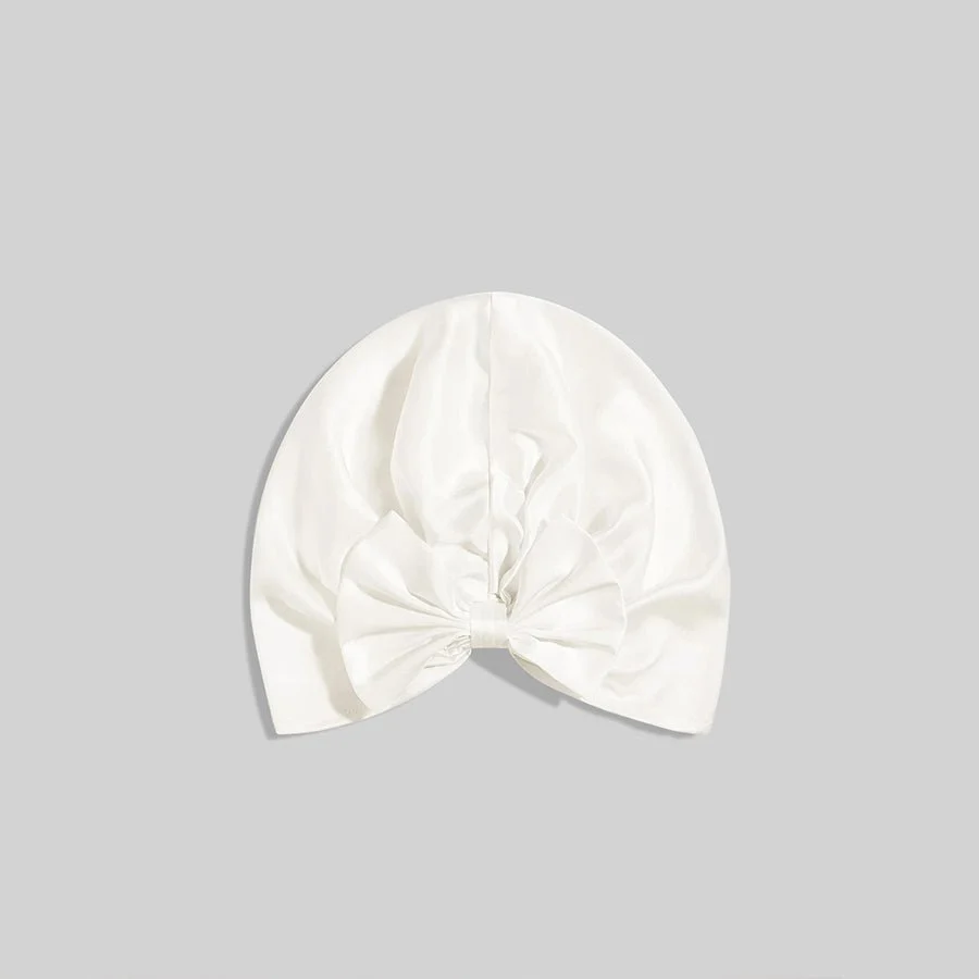 Mujeres elegantes bowknot silk tapas de sueño de seda turbante de arco de seda - Imagen 4