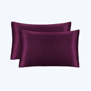 Funda de almohada de seda Momme 19/22 con cremallera oculta, paquete 2