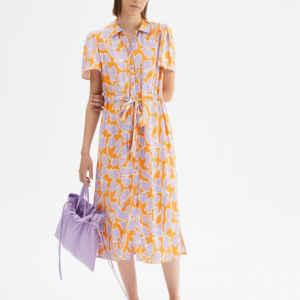 Vestido midi estampado de frutas